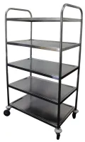 Desserte démontable inox 5 niveaux 860x540x1560 mm, 4 roues pivotantes dont 2 à freins - l2g - 213-4002 Desserte démontable inox 5 niveaux 860x540x1560 mm, 4 roues pivotantes dont 2 à freins - l2g - 213-4002