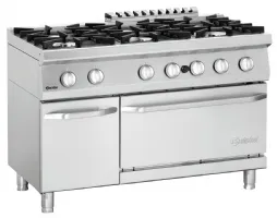 Fourneau profondeur 700 gaz 6 brûleurs 51,6 kW à poser 70060 GB21 - Bartscher - 2851261
