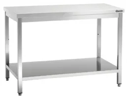 Table de Travail Inox 700, L1400, avec dosseret et étagère, 1400x700x850 mm - Bartscher - 311147 Table de Travail Inox 700, L1400, avec dosseret et étagère, 1400x700x850 mm - Bartscher - 311147