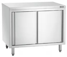 Photo 2 - Meuble bas de rangement inox neutre 700, l1000, portes coulissantes - bartscher - 337107 - Bartscher - 337107