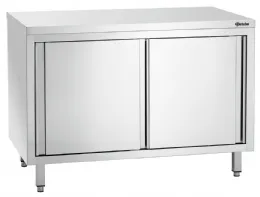 Photo 2 - Meuble bas de rangement inox neutre 700, l1200, portes coulissantes - bartscher - 337127 - Bartscher - 337127