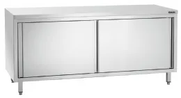 Photo 2 - Meuble bas de rangement inox neutre 700, l1800, portes coulissantes - bartscher - 337187 - Bartscher - 337187