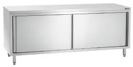 Photo 2 - Meuble bas de rangement inox neutre 700, l2000 mm, portes coulissantes - bartscher - 337207 - Bartscher - 337207