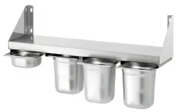 Étagère murale Inox épices, 4x1/6GN, 800x200x150 mm - Bartscher - 389080 Étagère murale Inox épices, 4x1/6GN, 800x200x150 mm - Bartscher - 389080