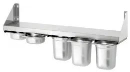 Étagère murale Inox épices, 5x1/6GN, 1000x200x150 mm - Bartscher - 389100