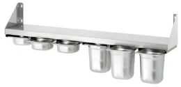 Étagère murale Inox épices, 6x1/6GN, 1200x200x200 mm - Bartscher - 389120 Étagère murale Inox épices, 6x1/6GN, 1200x200x200 mm - Bartscher - 389120