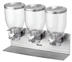 Photo 4 - Distributeur de céréale triple 3 récipients 3,5 litres 540x170x395 mm - bartscher - 500379 - Bartscher - 500379