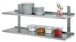 Étagère murale Inox Kit étagère murale 120x355 complet consoles et rails de réglage 1200x360x530 mm - Bartscher - 603012 Étagère murale Inox Kit étagère murale 120x355 complet consoles et rails de réglage 1200x360x530 mm - Bartscher - 603012