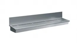 Lave-mains inox extra-large 2400 mm avec crédence intégrée et 4 trous pré-percés - Combisteel - 7013.4615