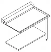 Photo 2 - Table d'entrée et sortie pour machines à paniers 600 x 500 mm configuration en angle - furnotel - 70207 - Elettrobar - 70207
