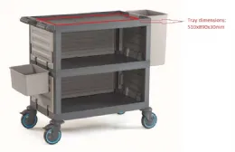 Photo 5 - Chariot de débarrassage 3 plateaux charge 200 kg - combisteel - 7048.0060 - Combisteel - 7048.0060
