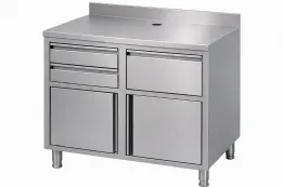 Meuble bas de rangement inox avec 2 portes - Combisteel - 7088.1005 Meuble bas de rangement inox avec 2 portes - Combisteel - 7088.1005