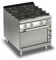 Fourneau 4 feux vifs gaz sur four gaz - Gamme QUEEN 700 - Baron - 70QPCFG801 Fourneau 4 feux vifs gaz sur four gaz - Gamme QUEEN 700 - Baron - 70QPCFG801
