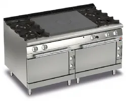 Fourneau 4 feux vifs gaz + Plaque coup de feu sur 2 fours électriques - Gamme QUEEN 700 - Baron - 70QTP2FGE161 Fourneau 4 feux vifs gaz + Plaque coup de feu sur 2 fours électriques - Gamme QUEEN 700 - Baron - 70QTP2FGE161