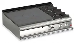 Fourneau à plaque de cuisson de table 2 feux vifs gaz + Plaque coup de feu - Gamme QUEEN 700 - Baron - 70QTPG121DX Fourneau à plaque de cuisson de table 2 feux vifs gaz + Plaque coup de feu - Gamme QUEEN 700 - Baron - 70QTPG121DX