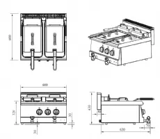 Photo 2 - Friteuse cuisine pro profondeur 600 triphasé 2 x 10 l 15 kw - combisteel - 7178.0095 - Combisteel - 7178.0095