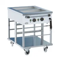 Chariot bain-marie mobile 2 bacs GN 1/1 cuves réglables séparément monophasé - Combisteel - 7178.1155 Chariot bain-marie mobile 2 bacs GN 1/1 cuves réglables séparément monophasé - Combisteel - 7178.1155