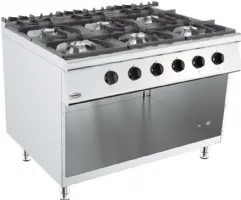 Fourneau profondeur 900 gaz 6 brûleurs 52 kw - combisteel - 7178.3010 - Combisteel - 7178.3010