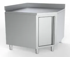 Meuble bas de rangement inox d'angle avec porte avec bord relevé 1000x700x850 mm - Combisteel - 7333.0294 Meuble bas de rangement inox d'angle avec porte avec bord relevé 1000x700x850 mm - Combisteel - 7333.0294