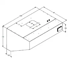 Photo 3 - Hotte murale avec moteur 1200x700x520 mm - combisteel - 7333.0705 - Combisteel - 7333.0705