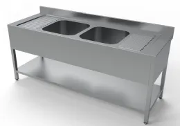 Plonge Inox 2 bacs 2000x700x850 mm - Combisteel - 7333.0870 Plonge Inox 2 bacs 2000x700x850 mm - Combisteel - 7333.0870