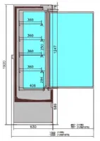 Photo 2 - Vitrine murale de supermarché noire 2 portes vitrées positive 1310 mm - combisteel - 7350.0050 - Combisteel - 7350.0050