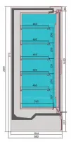 Photo 2 - Vitrine murale de supermarché noire 3 portes vitrées positive 1935 mm - combisteel - 7350.0070 - Combisteel - 7350.0070