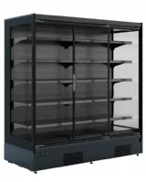 Vitrine murale de supermarché noire 3 portes vitrées positive 1935 mm - combisteel - 7350.0070 - Combisteel - 7350.0070