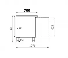 Photo 2 - Table négative 3 portes pleines 402 l - combisteel - 7450.0083 - Combisteel - 7450.0083