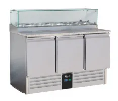 Meuble à pizza 3 portes pleines positif - Combisteel - 7450.0220 Meuble à pizza 3 portes pleines positif - Combisteel - 7450.0220