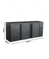 Photo 3 - Arrière bar 3 portes pleines 537 l positif - combisteel - 7450.0320 - Combisteel - 7450.0320