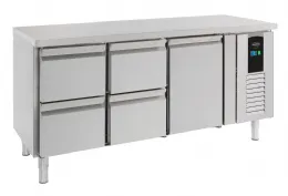 Table desserte réfrigérée 1 porte pleine 4 tiroirs 194 L - Combisteel - 7450.5030