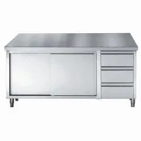 Meuble bas de rangement inox portes coulissantes et tiroirs 2000x700x850 mm - Combisteel - 7452.0910 Meuble bas de rangement inox portes coulissantes et tiroirs 2000x700x850 mm - Combisteel - 7452.0910