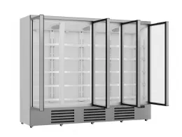 Photo 2 - Vitrine murale de supermarché blanche 4 portes vitrées positive 2508 mm - combisteel - 7455.2210 - Combisteel - 7455.2210