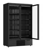 Photo 2 - Vitrine murale de supermarché noire 2 portes vitrées positive 1253 mm - combisteel - 7455.2230 - Combisteel - 7455.2230