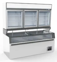 Vitrine murale négative de supermarché blanche 3 portes vitrées 2104 mm - Combisteel - 7455.2525