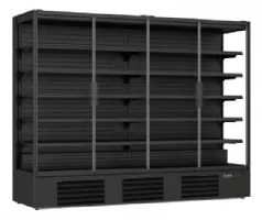 Vitrine murale de supermarché noire 4 portes vitrées positive 2560 mm - combisteel - 7455.3110 - Combisteel - 7455.3110