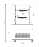 Photo 2 - Vitrine réfrigérée panoramique positive noire et acier inoxydable 1500x675x1210 mm - combisteel - 7487.0025 - Combisteel - 7487.0025