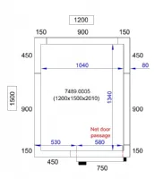 Photo 5 - Chambre froide sans groupe isolation 80 mm 1200x1500x2010 mm - combisteel - 7489.0005 - Combisteel - 7489.0005
