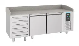 Meuble à pizza 2 portes pleines 5 tiroirs positif - Combisteel - 7489.5235