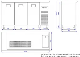 Photo 3 - Arrière-bar 3 portes pleines positive - combisteel - 7489.5330 - Combisteel - 7489.5330