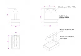 Photo 2 - Lampe chauffante 2 lampes avec bac gn 1/1 - combisteel - 7490.0505 - Combisteel - 7490.0505
