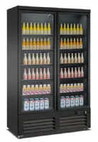 Armoire à boissons 2 portes vitrées noire 1000 l positive - combisteel - 7526.0105 - Combisteel - 7526.0105