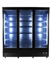 Photo 2 - Vitrine murale de supermarché noire 3 portes vitrées positive 1880 mm - combisteel - 7526.0110 - Combisteel - 7526.0110