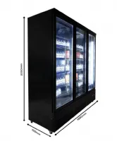 Photo 5 - Vitrine murale de supermarché noire 3 portes vitrées positive 1880 mm - combisteel - 7526.0110 - Combisteel - 7526.0110