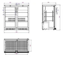Photo 2 - Arrière-bar 2 portes vitrées 208 l positive - combisteel - 7527.0010 - Combisteel - 7527.0010