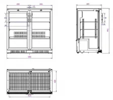 Photo 2 - Arrière-bar 2 portes vitrées 198 l positive - combisteel - 7527.0035 - Combisteel - 7527.0035