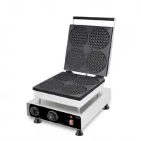Gaufrier professionnel Monophasé acier inoxydable 4 gaufres rondes 112x112x16 mm - Combisteel - 7540.0080