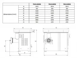 Photo 7 - Hachoir à viandes ø220 mm 250 kg/h - combisteel - 7541.0012 - Combisteel - 7541.0012