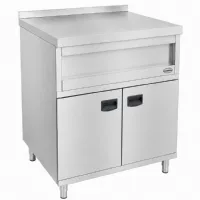 Meuble bas de rangement inox avec 2 portes et dosseret - Combisteel - 7545.0045